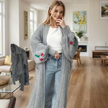 Load image into Gallery viewer, Cherry Print Balloon Sleeve Maxi Cardigan
