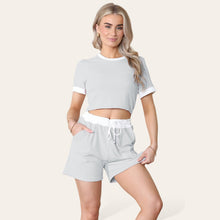 Load image into Gallery viewer, Ribbed Contrast Waistband Top and Short Set
