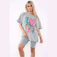 Load image into Gallery viewer, Love Side Slit Cycling Short and T-Shirt
