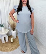 Load image into Gallery viewer, 2PCS Pop Corn Frill Short Sleeve Loungewear
