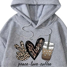 Load image into Gallery viewer, Peace LOVE Coffee Hoodie
