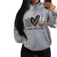 Load image into Gallery viewer, Peace LOVE Coffee Hoodie
