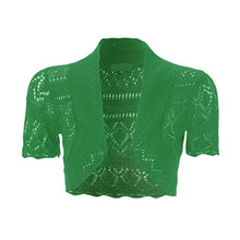 Load image into Gallery viewer, Thin Knit Crochet Short Sleeve Open Shrug
