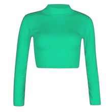 Load image into Gallery viewer, Turtle Polo Neck Crop Top
