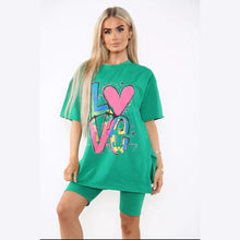 Load image into Gallery viewer, Love Side Slit Cycling Short and T-Shirt
