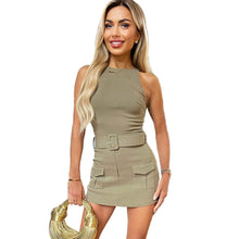 Load image into Gallery viewer, Belted Skort Crew Neck Playsuit
