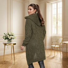 Load image into Gallery viewer, Cable Knitted Hooded Cardigan
