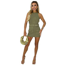 Load image into Gallery viewer, Belted Skort Crew Neck Playsuit
