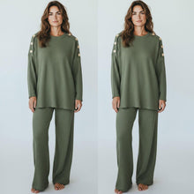 Load image into Gallery viewer, Pop Corn Gold Button Loungewear Set
