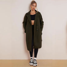 Load image into Gallery viewer, Italian Collar Belted Long Coat
