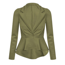 Load image into Gallery viewer, Crop Frill Shift Peplum Blazer Jacket
