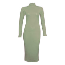 Load image into Gallery viewer, Turtle Polo Neck Bodycon Midi Dress
