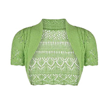 Load image into Gallery viewer, Thin Knit Crochet Short Sleeve Open Shrug
