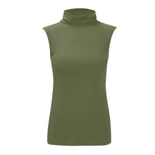 Load image into Gallery viewer, Polo Neck Sleeveless Slim Fit Top
