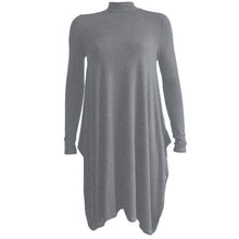 Load image into Gallery viewer, Polo Turtle Neck Hanky Hem Midi Dress
