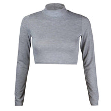 Load image into Gallery viewer, Turtle Polo Neck Crop Top
