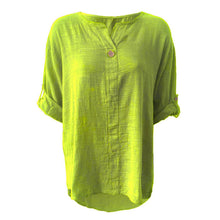 Load image into Gallery viewer, Italian 3/4 Sleeve Turn Up Button Top
