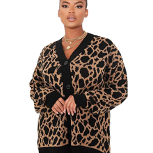 Load image into Gallery viewer, Leopard Print Knitted Cardigan
