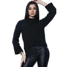 Load image into Gallery viewer, Ribbed Knitted Polo Turtle Neck Jumper
