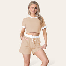Load image into Gallery viewer, Ribbed Contrast Waistband Top and Short Set
