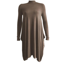 Load image into Gallery viewer, Polo Turtle Neck Hanky Hem Midi Dress
