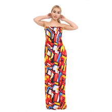 Load image into Gallery viewer, Sleeveless Round Neck Floral Boho Long Midi Dress
