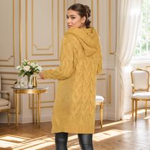 Load image into Gallery viewer, Cable Knitted Hooded Cardigan
