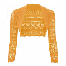 Load image into Gallery viewer, Crochet Thin Knit Long Sleeve Open Shrug
