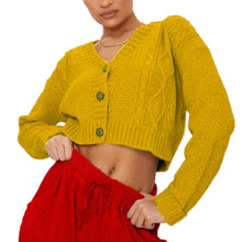 Load image into Gallery viewer, Cable Knitted Cropped Cardigan
