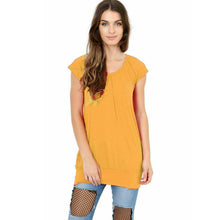 Load image into Gallery viewer, Short Sleeve Ruched Tunic Top
