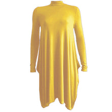 Load image into Gallery viewer, Polo Turtle Neck Hanky Hem Midi Dress
