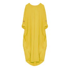 Load image into Gallery viewer, Italian Lagenlook Quirky Turn Up Button Midi Dress
