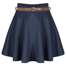 Load image into Gallery viewer, Belted Flared Mini Swing Skirt
