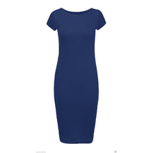 Load image into Gallery viewer, Plain Cap Sleeve Bodycon Fit Midi Dress
