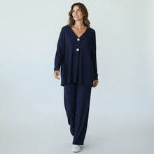 Load image into Gallery viewer, Long Sleeve Front Gold Button 2 Piece Outfit Set
