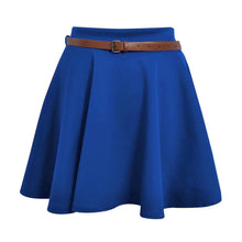 Load image into Gallery viewer, Belted Flared Mini Swing Skirt
