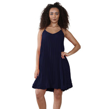 Load image into Gallery viewer, Italian Pleated V Neck Cami Swing Dress
