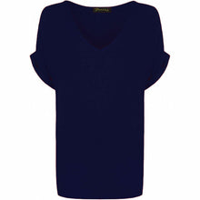 Load image into Gallery viewer, V Neck Turn up Short Sleeve Baggy Top
