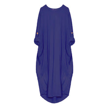 Load image into Gallery viewer, Italian Lagenlook Quirky Turn Up Button Midi Dress
