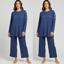 Load image into Gallery viewer, Pop Corn Gold Button Loungewear Set
