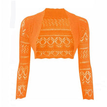 Load image into Gallery viewer, Crochet Thin Knit Long Sleeve Open Shrug
