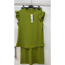 Load image into Gallery viewer, 2PCS Pop Corn Frill Short Sleeve Loungewear
