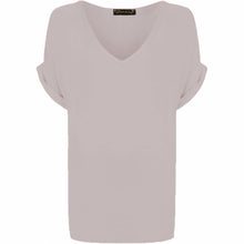 Load image into Gallery viewer, V Neck Turn up Short Sleeve Baggy Top
