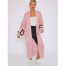 Load image into Gallery viewer, LOVE Print Balloon Sleeve Maxi Cardigan
