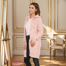 Load image into Gallery viewer, Cable Knitted Hooded Cardigan
