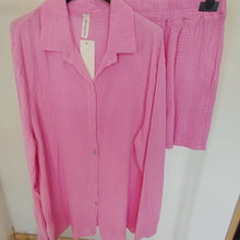 Load image into Gallery viewer, Collar Button Linen Shirt &amp; Short Set
