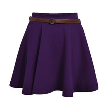 Load image into Gallery viewer, Belted Flared Mini Swing Skirt
