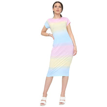Load image into Gallery viewer, Cap Sleeve Crew Neck Bodycon Midi Dress
