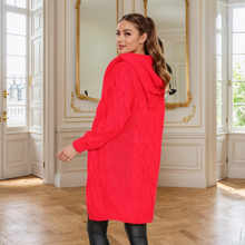 Load image into Gallery viewer, Cable Knitted Hooded Cardigan
