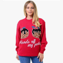 Load image into Gallery viewer, Hand Off My Pudding Christmas Jumper Sweater
